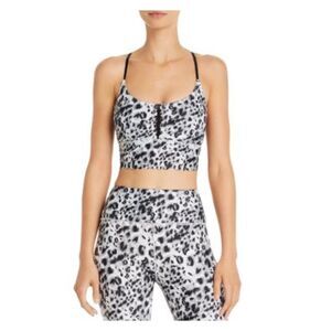 URBAN SAVAGE Womens Black Spaghetti Strap Scoop Neck Active Wear Crop Top M